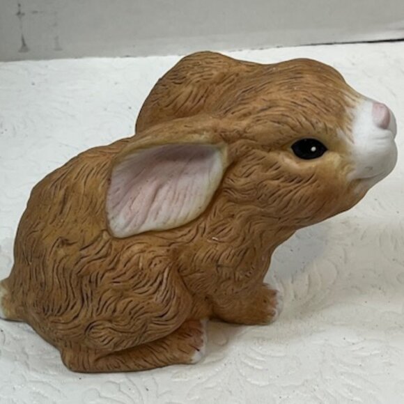 Bunny Rabbit Porcelain Sculpture Snuggle Babies 1988 River Shore 4.5"x3.5" - Picture 6 of 12